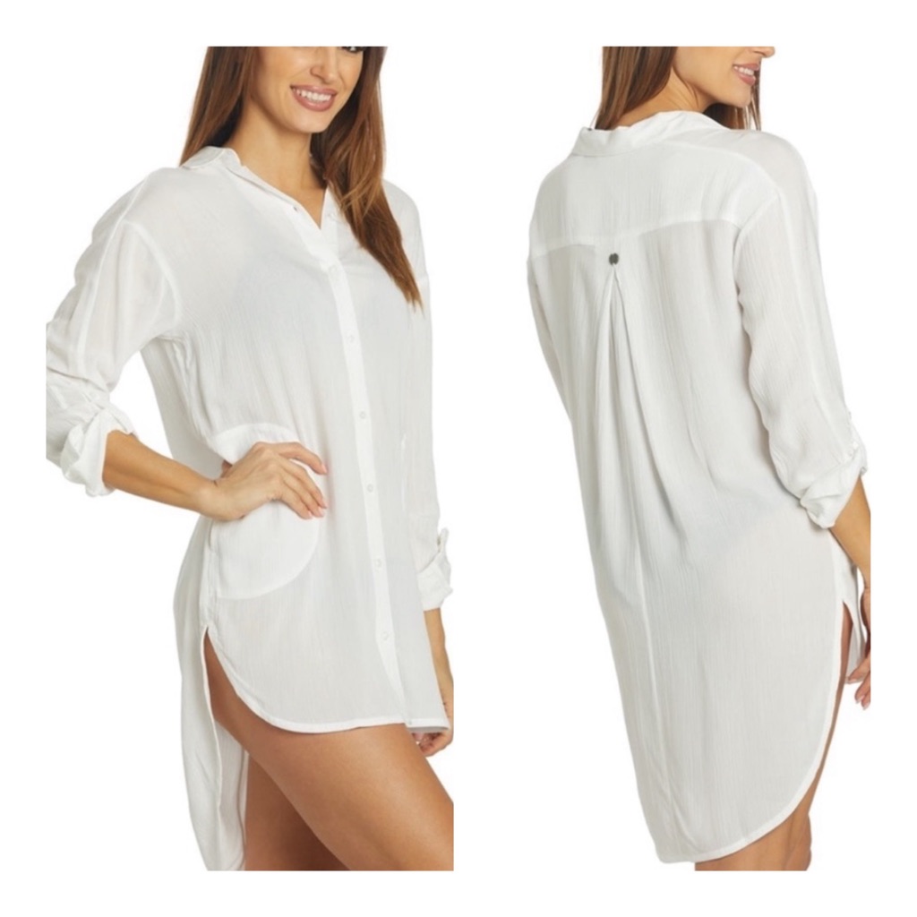 Used Prana White Swim Coverup